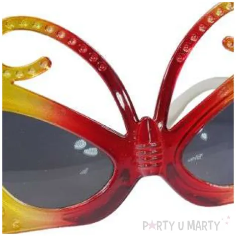 okulary party motyl zolto czerwony tamipol