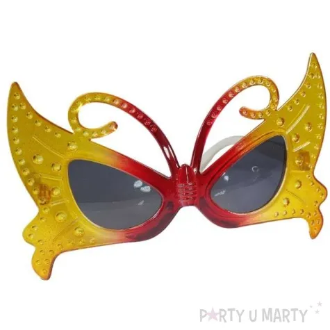 okulary party motyl zolto czerwony tamipol