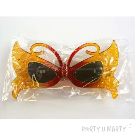 okulary party motyl zolto czerwony tamipol