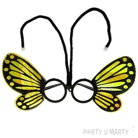 okulary party motylek zolte godan