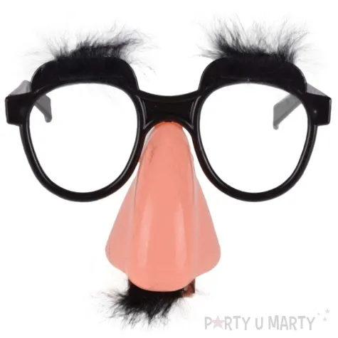 okulary party nos z czarnym wasem arpex