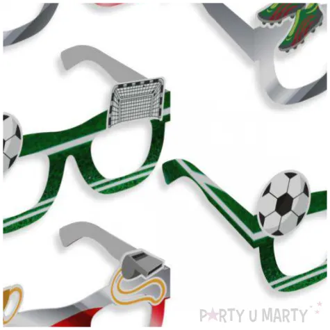 okulary party pilka nozna papierowe mix 6 szt