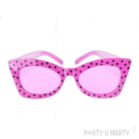 okulary party pink with black
