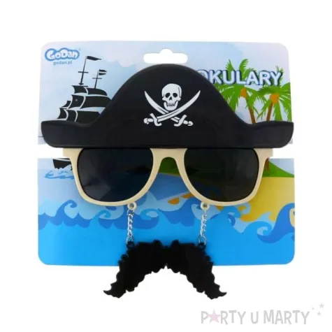 okulary party pirat z wasami