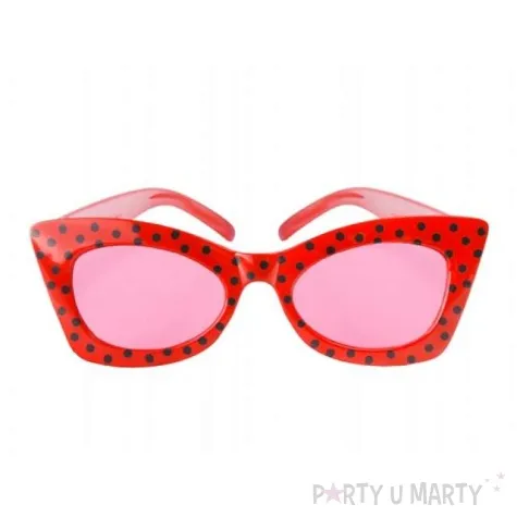 okulary party red with black