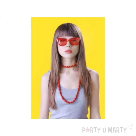 okulary party red with black