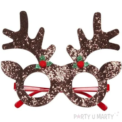 okulary party renifer brazowy polysk widmann