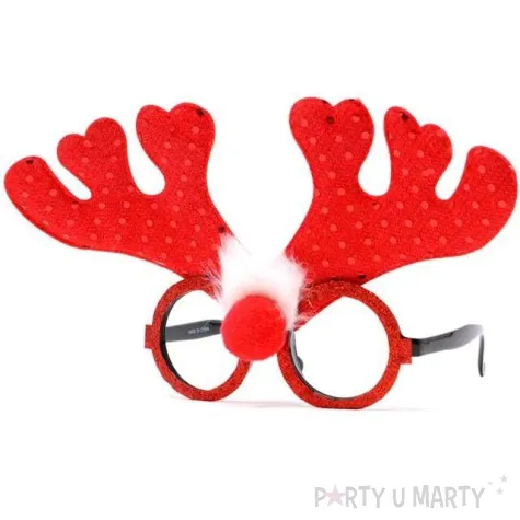 okulary party renifer rudolf czerwone guirca