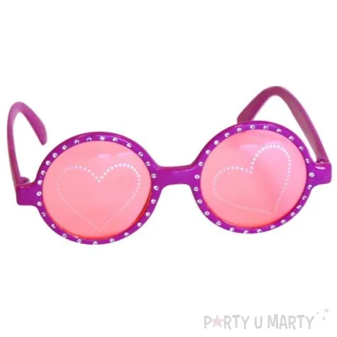 okulary party rozowe z serduszkiem rozowy tamipol