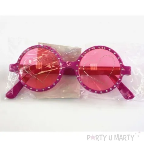 okulary party rozowe z serduszkiem rozowy tamipol