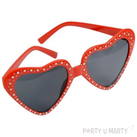 okulary party serca czerwone arpex