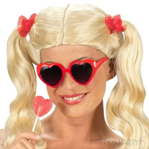 okulary party serca czerwone widmann