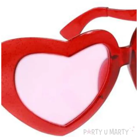 okulary party serca jumbo czerwone godan