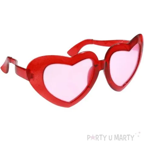 okulary party serca jumbo czerwone godan