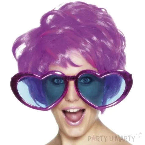 okulary party serca jumbo purpurowe smiffys