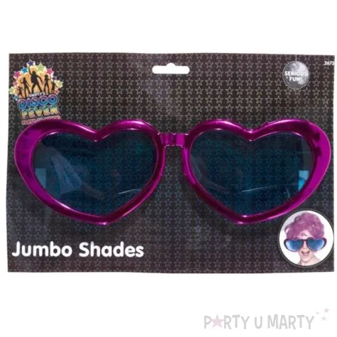 okulary party serca jumbo purpurowe smiffys