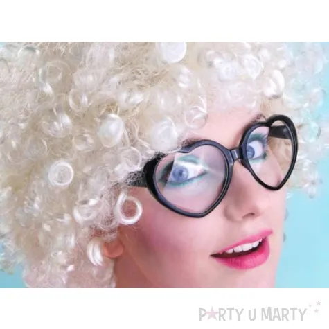 okulary party serduszka czarne