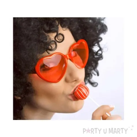 okulary party serduszka czerwone partydeco