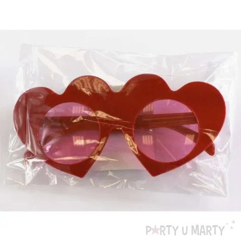 okulary party serduszka czerwone tamipol