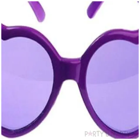 okulary party serduszka purpurowe