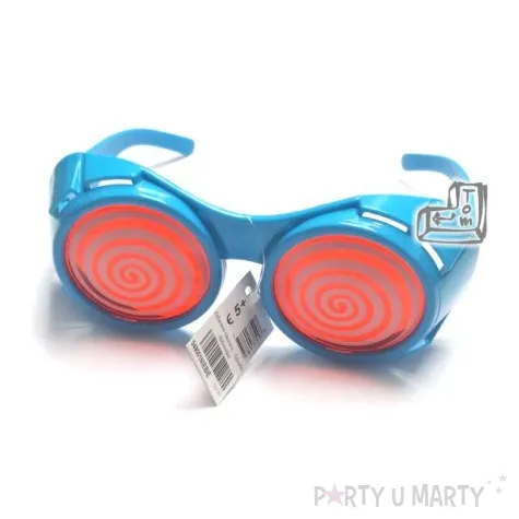 okulary party spiralki niebieskie
