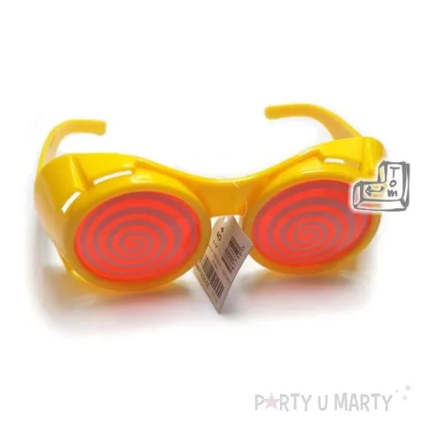 okulary party spiralki zolte