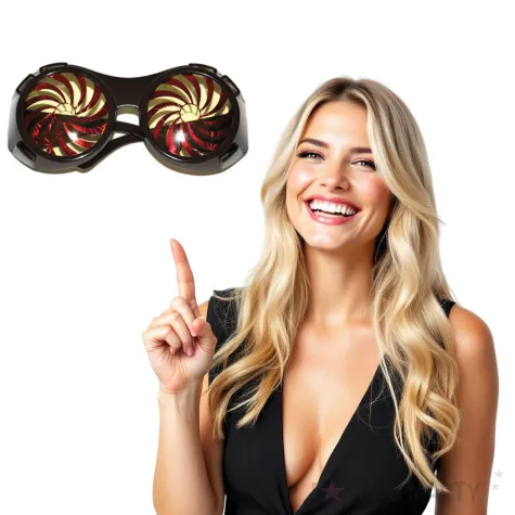 okulary party steampunk czerwono zlote funny fashion