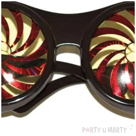 okulary party steampunk czerwono zlote funny fashion