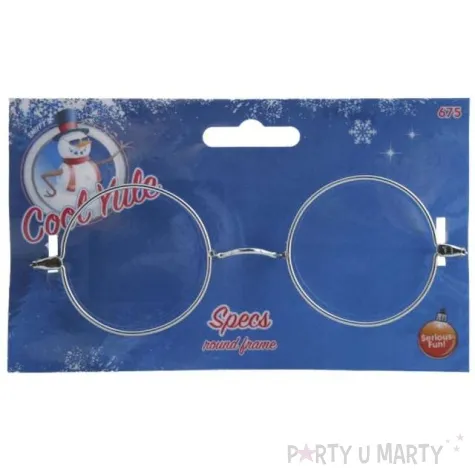 okulary party swiety mikolaj okragle srebrne smiffys