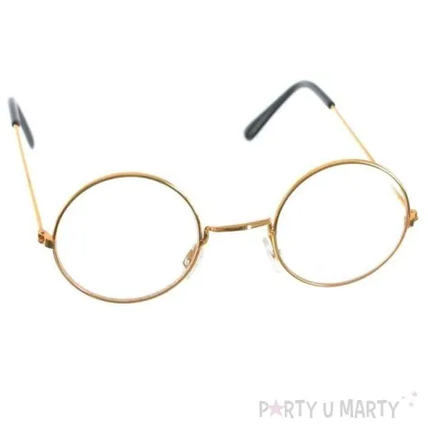 okulary party swiety mikolaj okragle zlote godan