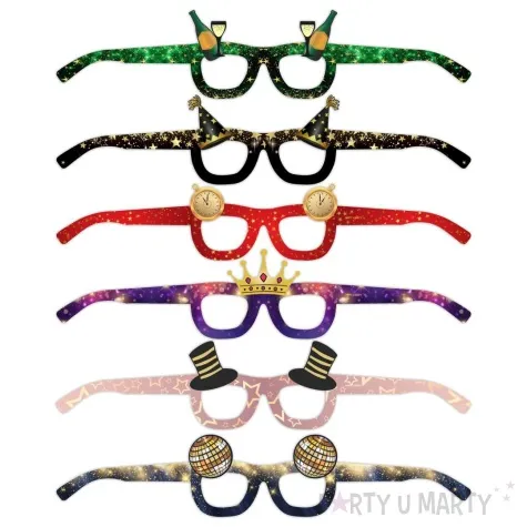 okulary party szampanski nowy rok mix 6 szt