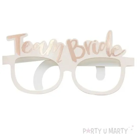 okulary party team bride papierowe biale godan 8 szt
