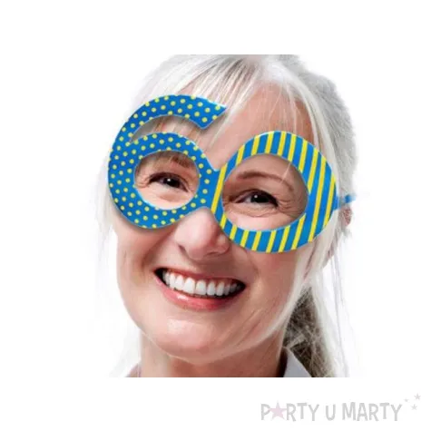 okulary party urodziny 60 niebieskie partydeco