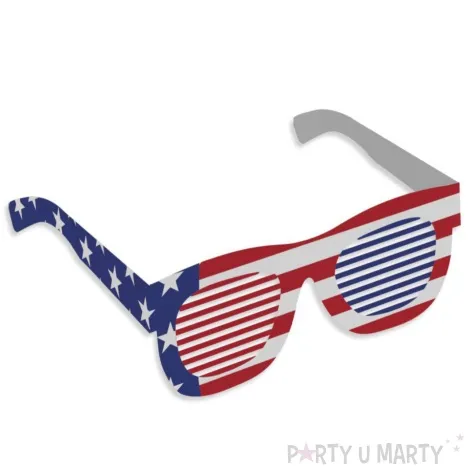 okulary party usa amerykanskie flagi papierowe 6 szt