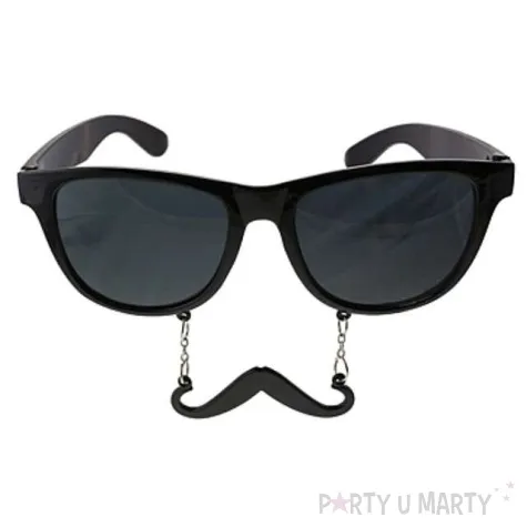 okulary party wasy czarne