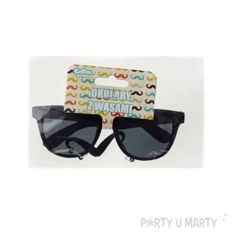 okulary party wasy czarne