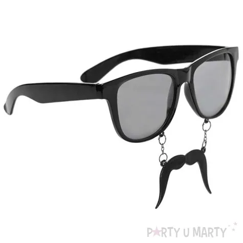 okulary party wasy czarne