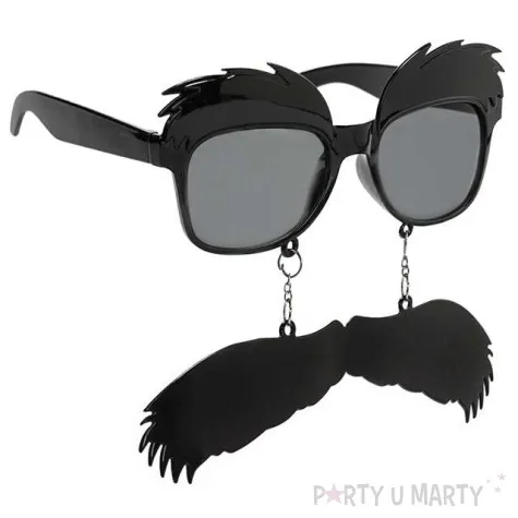 okulary party wasy i brwi czarne