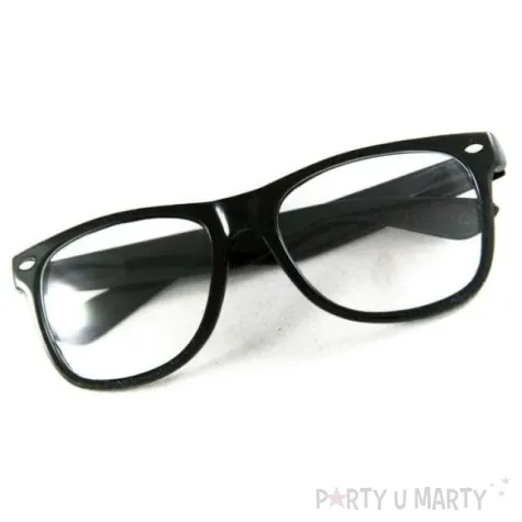okulary party wayfarer zerowki czarne