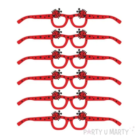 okulary party wiosenne biedronki papierowe 6 szt