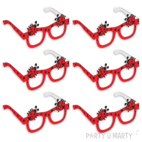 okulary party wiosenne biedronki papierowe 6 szt