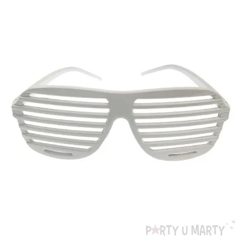 okulary party zaluzje biale