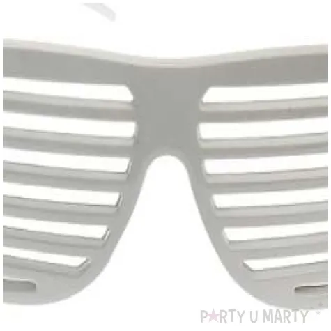 okulary party zaluzje biale