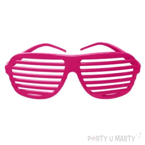 okulary party zaluzje malinowe