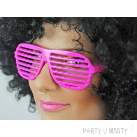 okulary party zaluzje rozowe jasne