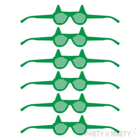 okulary party zimowe choinki papierowe 6 szt