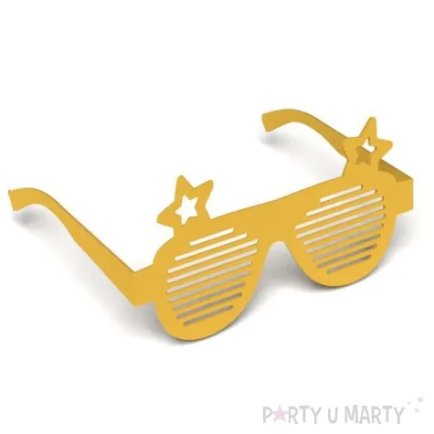 okulary party zlote gwiazdki papierowe 6 szt