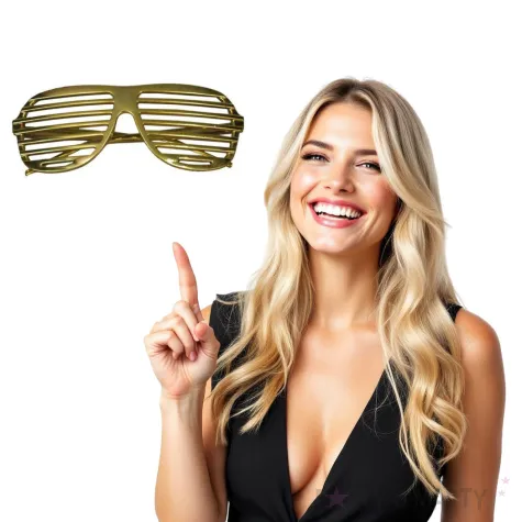 okulary party zlote paski funny fashion