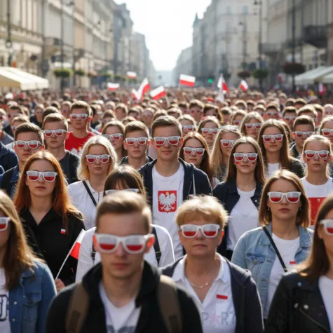 okulary plastikowe flaga polski na mundial mecz marsz swieto konstytucji niepodleglosci