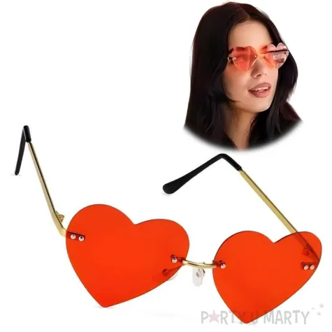 okulary serca na walentynki rekwizyt do zdjec czerowne